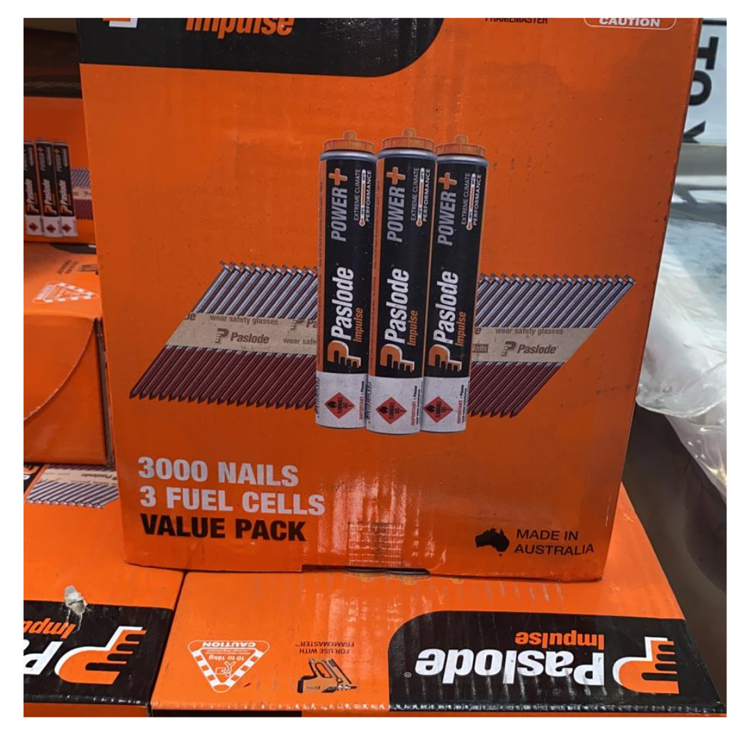 Paslode 3000 Nails 3 Fuel Cells Value Pack